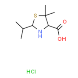 2-isopropyl-5,5-dimethylthiazolidine-4-carboxylic acid hydrochloride | 13385-66-5 | C9H18ClNO2S
